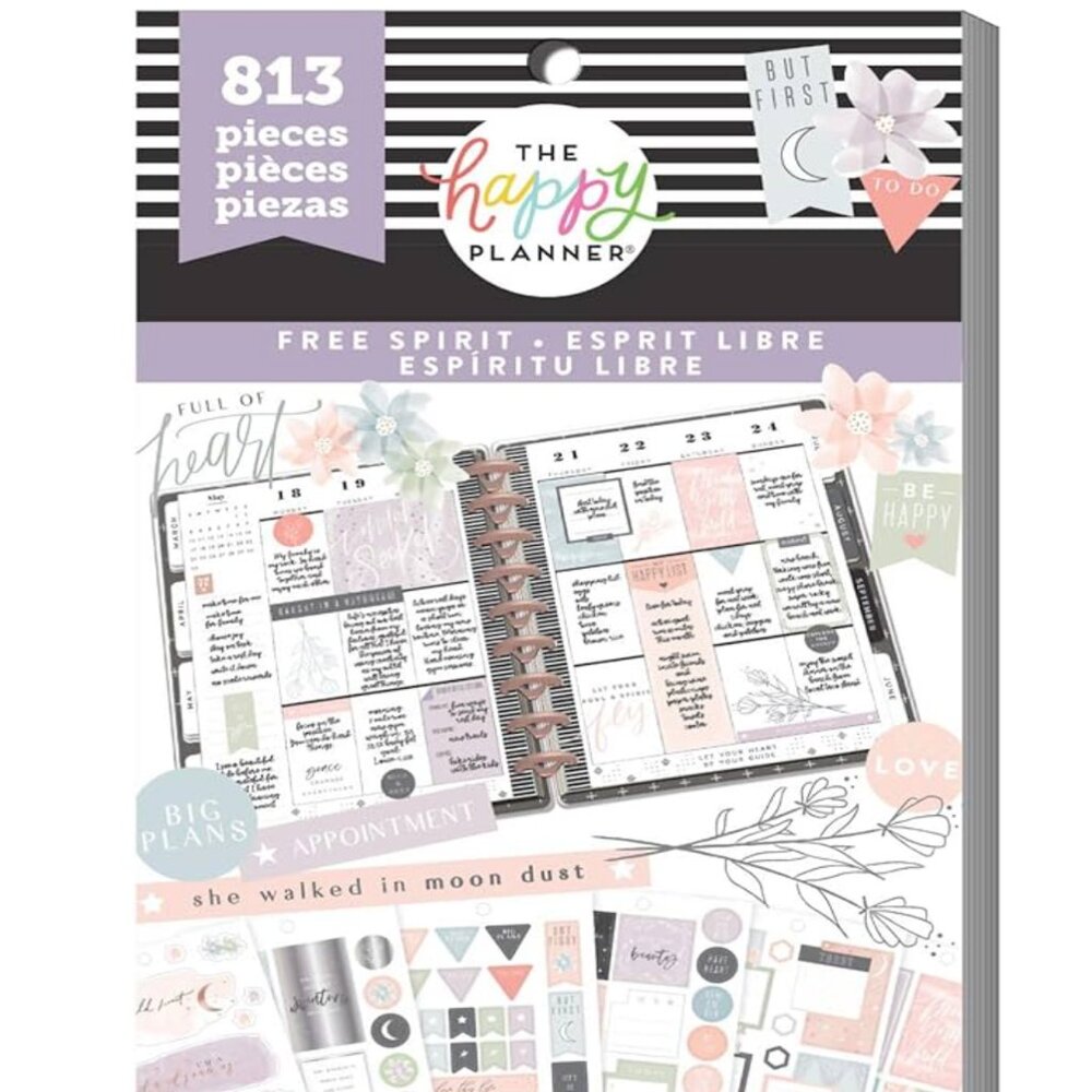 me & my BIG ideas. The Happy Planner Free Spirit Stickers 813 pieces/30 sheets